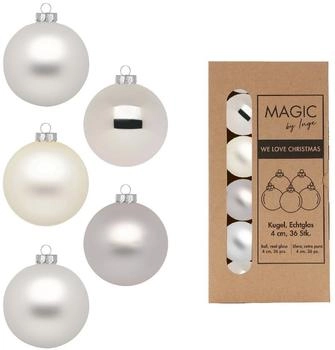 MAGIC by Inge Weihnachtskugeln Glas 4cm x 36 St. Cloud Dancer