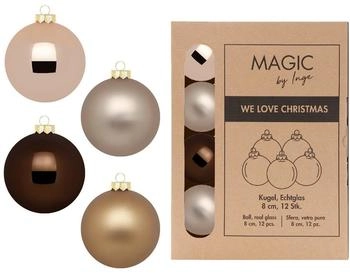 MAGIC by Inge Weihnachtskugeln Glas 8cm 12 St. Elegant Lounge