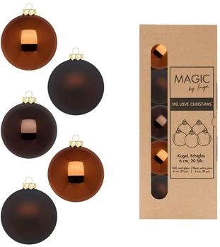 MAGIC by Inge Weihnachtskugeln Glas 6cm x 20 St. Cognac Diamond