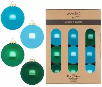 MAGIC by Inge Weihnachtskugeln Glas 8cm 12 St. Jumping Jack