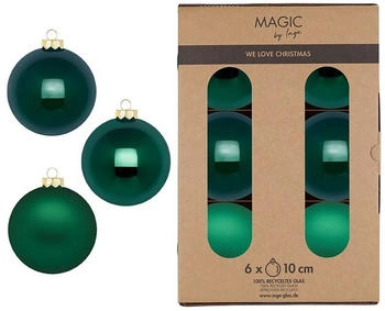 MAGIC by Inge Weihnachtskugeln Glas 10cm 6 St. Fir Green