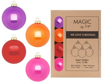 MAGIC by Inge Weihnachtsbaumkugel aus Glas 8cm 12 St. Party Time
