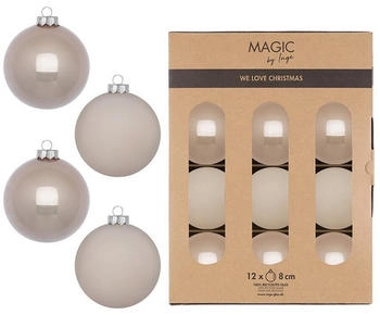 MAGIC by Inge Weihnachtskugeln Glas 8cm 12 St. Fine Alabaster