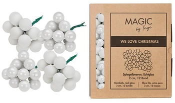 MAGIC by Inge Weihnachtskugeln am Draht 2cm Glas 144 St. Pure White