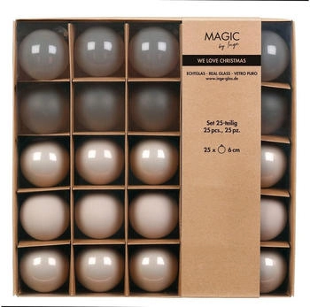 MAGIC by Inge Weihnachtsbaumkugel aus Glas 6cm 25er Set Fine Alabaster