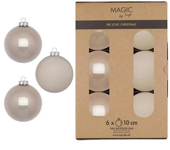 MAGIC by Inge Weihnachtsbaumkugel, Weihnachtskugeln Glas 10cm 6 Stück Fine Alabaster