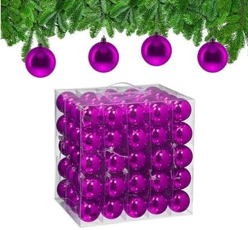 Relaxdays GmbH Weihnachtskugeln 100er Set Pink,Silber