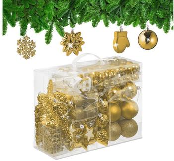 Relaxdays GmbH Weihnachtskugeln im 100er Set Gold,Silber,Schwarz