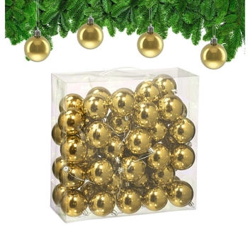 Relaxdays GmbH Weihnachtskugeln im 50er Set Gold,Silber