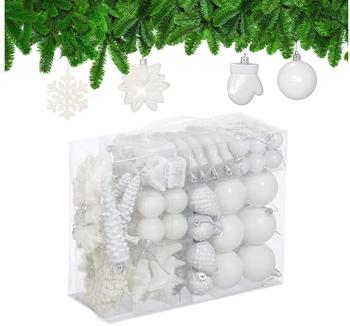 Relaxdays GmbH Weihnachtskugeln im 100er Set Silber,Schwarz