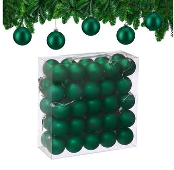 Relaxdays GmbH Weihnachtskugeln 50er Set Dunkelgrün,Silber