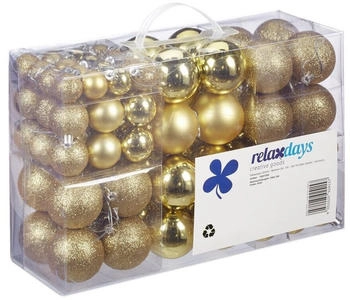 Relaxdays GmbH Weihnachtskugeln 100er Set Gold,Silber