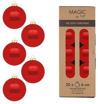 MAGIC by Inge Weihnachtskugeln Glas 6cm 20 Stück Modern Red