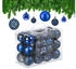 Relaxdays GmbH Weihnachtskugeln im 50er Set Dunkelblau,Silber