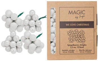 MAGIC by Inge Christbaumschmuck, Weihnachtskugeln am Draht 2,5cm Glas 144 Stück Pure White
