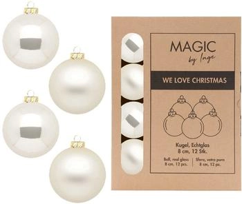 MAGIC by Inge Kugel Champagne WE Love Christmas - 12 Stück/8cm
