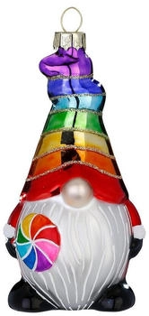 MAGIC by Inge Christbaumschmuck, Christbaumschmuck Glas 12cm Wichtel Figur in Regenbogen Farben