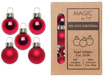 Inge-Glas Weihnachtskugeln ochsenblut Glas 25 Stück D: 2 cm