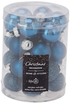 Annastore Weihnachtsbaumkugel klein blau Glas indoor Ø 3 cm