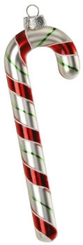 Inge-Glas Christbaumschmuck Zuckerstange rot / weiß / grün Glas 16 cm