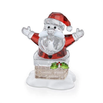 Swarovski Weihnachtsfigur Kristallfigur Sammelfigur Weihnachtsmann und Schornstein 7.4 x 4.7 x 6.8 cm