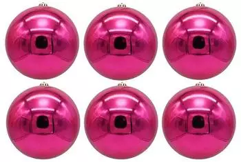 Annastore 6 x Weihnachtskugeln aus Kunststoff zum Hängen für den Außenbereich Ø 15cm