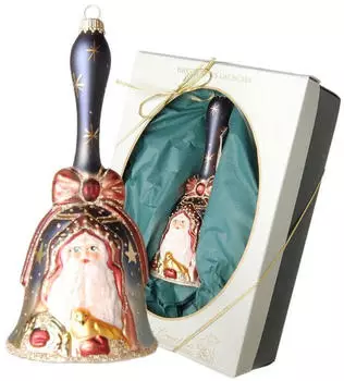 Krebs Lauscha Viktorianische Weihnacht Glasornament "Helmuths Glocke" 16cm Glas KGL70916