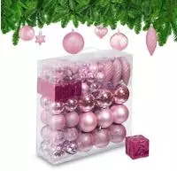 Relaxdays - Weihnachtskugeln 110er Set, Kunststoff, Weihnachtsbaumdeko Mit Kugeln &