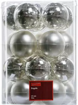 Trend Line Weihnachtskugeln aus Glas 6 cm silber 20 Stück