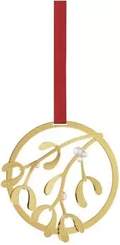 Georg Jensen Weihnachtsanhänger Mistel Vergoldetes Messing