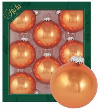 Krebs Lauscha Opal-Orange glänzend 7cm Glaskugeln uni Glas CBK10099