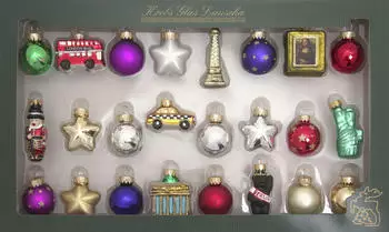 Krebs Lauscha Christbaumschmuck Figurensortiment Glas 3cm 24Stück