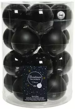 Kaemingk Kugelset 20-er schwarz, Glas, Ø6cm