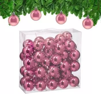 Relaxdays Weihnachtskugeln im 50er Set Rosa,Silber
