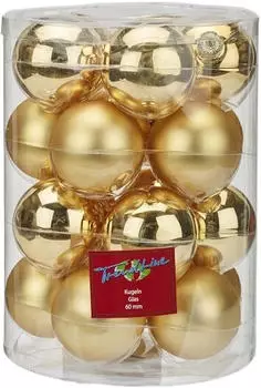 Trend Line Weihnachtskugeln aus Glas 6 cm gold 20 Stück