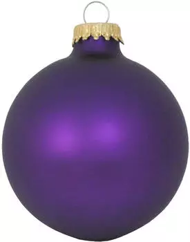 Krebs Lauscha Satin-Aubergine 7cm Glaskugeln uni Glas CBK83309