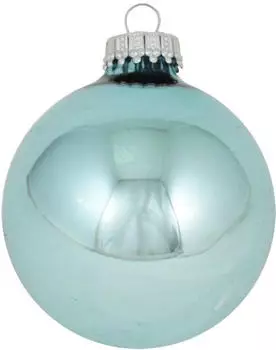 Krebs Lauscha Eisblau glänzend 7cm Glaskugeln uni Glas CBK20016