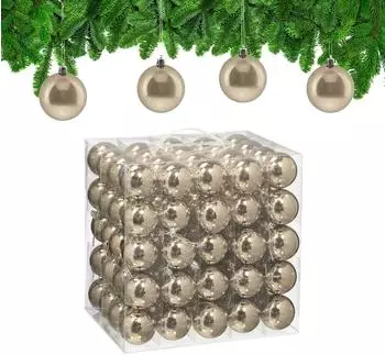 Relaxdays Weihnachtskugeln 100er Set Creme,Silber
