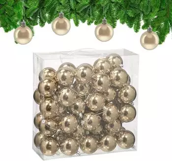 Relaxdays Weihnachtskugeln im 50er Set Creme,Silber