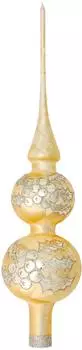 Krebs Lauscha Eislack Gold 30cm Baumspitze aus Glas, mundgeblasen und handdekoriert Glas KGL03380