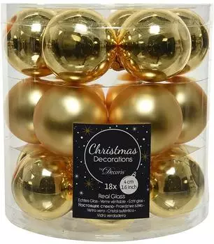 Kaemingk Kugelset 18-er hell gold, Glas, Ø4cm