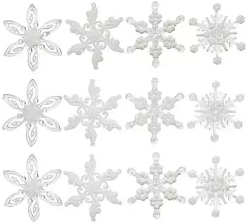 Kaemingk Weihnachtsanhänger Schneeflocke weiß mit Glitter