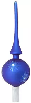 Krebs Lauscha Blau matt 28cm Designer-Baumspitze aus Glas, mundgeblasen und handdekoriert Glas KGL03333