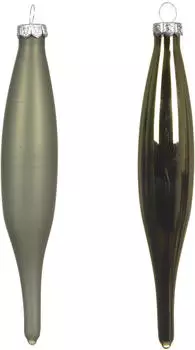 Kaemingk Hänger Eiszapfen 6-er Rosmarin, Glas, Ø3-H15cm