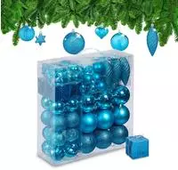 Relaxdays - Weihnachtskugeln 110er Set, Kunststoff, Weihnachtsbaumdeko Mit Kugeln &