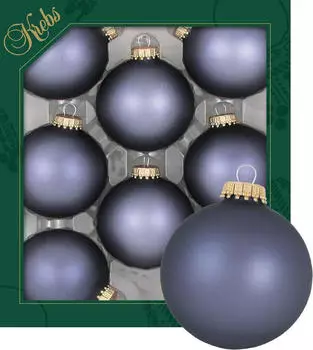 Krebs Lauscha Blaugrau matt 7cm Glaskugeln uni Glas CBK40143