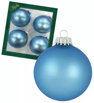 Krebs Lauscha Hellblau-matt 8cm Glaskugeln uni Glas CBK15221