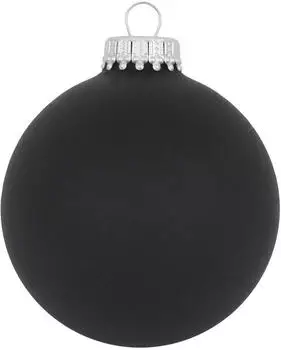 Krebs Lauscha Satin-Schwarz 7cm Glaskugeln uni Glas CBK83444