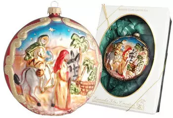 Krebs Lauscha Großer Taler "Reise nach Bethlehem" 12cm Glas KGL80935