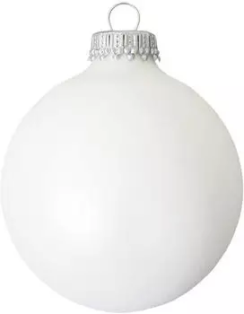 Krebs Lauscha Satinweiße 7cm Glaskugel uni Glas CBK84700